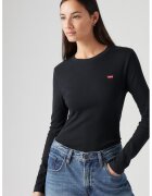 Levis Bluza de bumbac cu decolteu la baza gatului - Negru