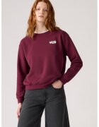 Levis Bluza de trening cu decolteu la baza gatului si croiala lejera - Rosu inchis/Alb optic