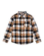 Levis Camasa cu model in carouri - Alb/Negru/Maro deschis
