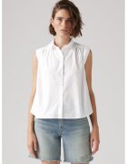 Levis Camasa fara maneci cu guler ascutit - Alb
