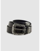 Levis Curea de piele cu detalii florale - Negru