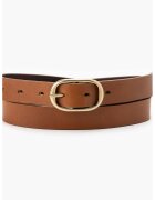 Levi's Curea de piele cu o catarama metalica - Caramel