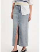 Levis Fusta din denim cu slit frontal Column - Albastru deschis melange