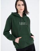 Levi's Hanorac din amestec de bumbac cu logo si buzunar kangaroo - Verde inchis