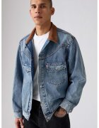 Levis Jacheta din denim cu guler contrastant - Albastru melange