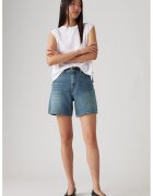 Levis Pantaloni scurti cu talie inalta si buzunare - Albastru
