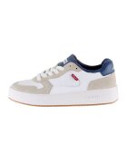 Levis Pantofi sport de piele si piele intoarsa - Alb/Bej/Bleumarin