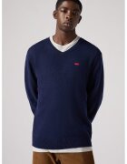Levis Pulover din amestec de lana cu decolteu in V - Rosu/Bleumarin