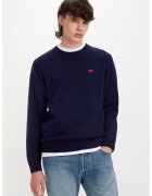 Levis Pulover din amestec de lana cu decolteu la baza gatului - Bleumarin