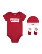 Levi's Set de botosei - body si caciula - Alb/Rosu inchis
