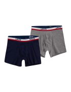 Levis Set de boxeri cu banda logo - 2 perechi - Gri melange/Bleumarin