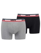 Levis Set de boxeri cu banda logo in talie - 2 perechi - Negru/Gri deschis
