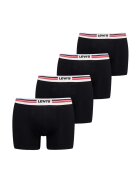 Levis Set de boxeri cu banda logo in talie - 4 perechi - Negru