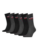 Levis Set de sosete lungi unisex - 6 perechi - Negru/Gri