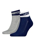 Levi's Set de sosete scurte unisex - 2 perechi - Gri melange/Bleumarin