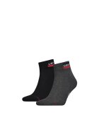 Levi's Set de sosete unisex pana la glezna - 2 perechi - Negru/Gri inchis