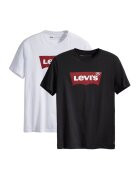 Levis Set de tricouri cu decolteu la baza gatului si imprimeu logo - 2 piese - Alb/Negru