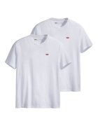 Levis Set de tricouri din bumbac cu logo brodat discret - 2 piese - Alb
