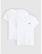 Levis Set de tricouri slim fit de bumbac cu decolteu rotund - 2 piese - Alb