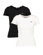 Levis Set de tricouri slim fit din bumbac - 2 piese - Alb/Negru