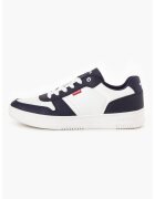 Levis Tenisi de piele ecologica cu detalii perforate - Alb/Bleumarin