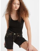 Levis Top striat cu decolteu rotund - Negru