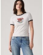 Levis Tricou crop cu imprimeu grafic - Rosu/Alb/Maro