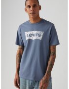 Levi's Tricou cu decolteu la baza gatului Classic - Albastru prafuit/Alb murdar
