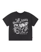 Levis Tricou cu imprimeu si decolteu la baza gatului - Alb/Negru