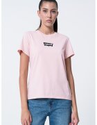 Levis Tricou de bumbac cu decolteu la baza gatului - Roz deschis/Roz