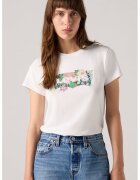 Levi's Tricou de bumbac cu decolteu la baza gatului - Verde pal/Alb murdar