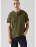 Levi's Tricou de bumbac cu fenta scurta cu nasturi - Kaki inchis