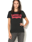 Levis Tricou de bumbac cu logo - Negru