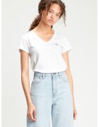 Levis Tricou din bumbac cu decolteu in V si detaliu logo - Alb