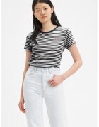 Levi's Tricou din bumbac cu decolteu la baza gatului - Alb/Negru