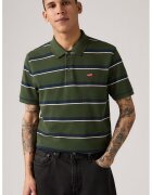 Levis Tricou polo din bumbac Housemark - Verde padure/Alb murdar/Bleumarin