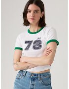 Levis Youth Tricou crop slim fit - Alb/Negru stins/Verde englez