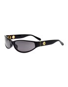 Linda Farrow Ochelari de soare wrap unisex Etain - Auriu/Negru