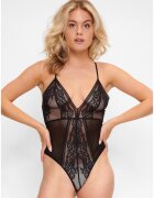 LingaDore Body cu garnituri de dantela - Negru