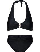 LingaDore Costum de baie in doua piese si monograma metalica - Negru