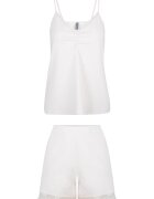 LingaDore Pijama cu decolteu in V si insertii de dantela - Crem