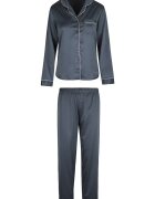 LingaDore Pijama lunga de satin - Gri