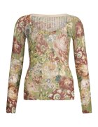 Liu Jo Bluza cambrata si model floral - Rosu/Verde/Crem