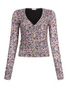 Liu Jo Bluza cu fronseuri si nasturi - Roz/Albastru
