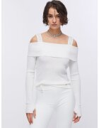 Liu Jo Bluza cu maneci cu spatii pentru degetele mari - Alb