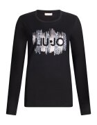 Liu Jo Bluza cu maneci lungi si imprimeu logo - Negru/Gri