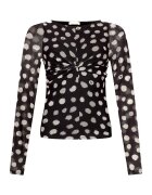 Liu Jo Bluza cu model si detaliu cu fronseu - Alb/Negru