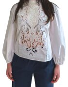Liu Jo Bluza dama brodata - alb - bumbac -