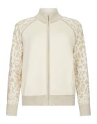 Liu Jo Bluza de trening cu fermoar si detalii cu animal print - Alb/Auriu