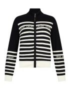 Liu Jo Cardigan cu fermoar si dungi - Alb/Negru
